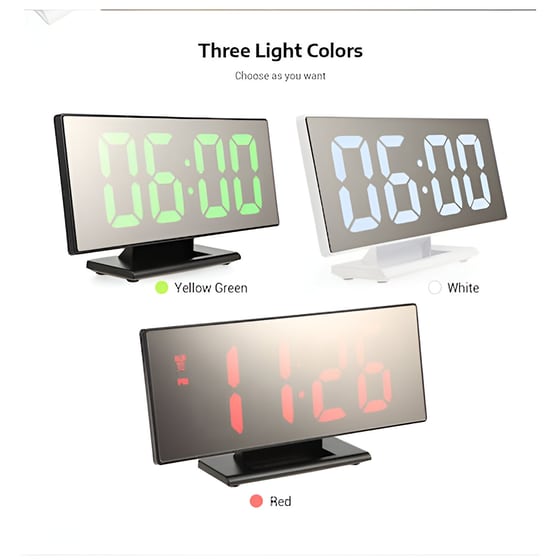 Ψηφιακό Ρολόι Επιτραπέζιο με Led 18.5x4.5x9.5 cm - Μαύρο image 2