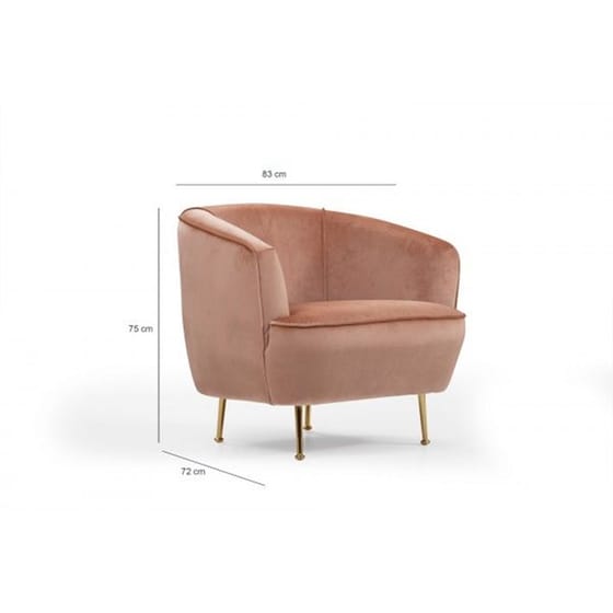 Πολυθρόνα 24mall Piccolino από Ύφασμα/Ξύλο 83x93x85 cm - Ροζ image 2