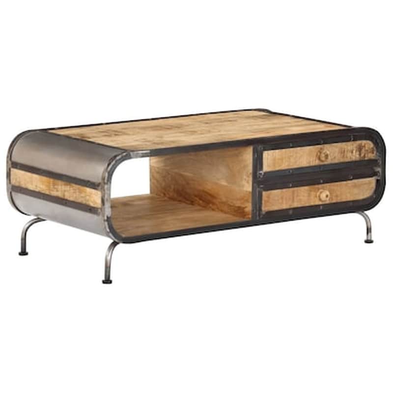 Τραπεζάκι Σαλονιού VidaXL από Μασίφ Ξύλο Μάνγκο 100x50x35cm - Καφέ VIDAXL