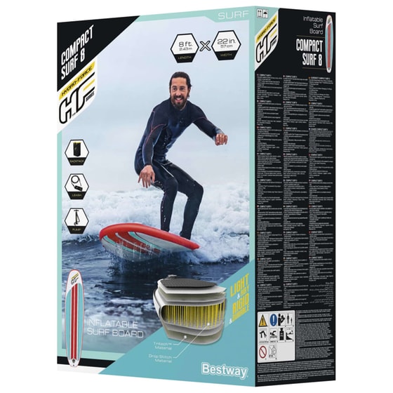 Φουσκωτή Σανίδα Surf Bestway Hydro-Force Compact Surf 8 243x57cm - Πολύχρωμη image 8
