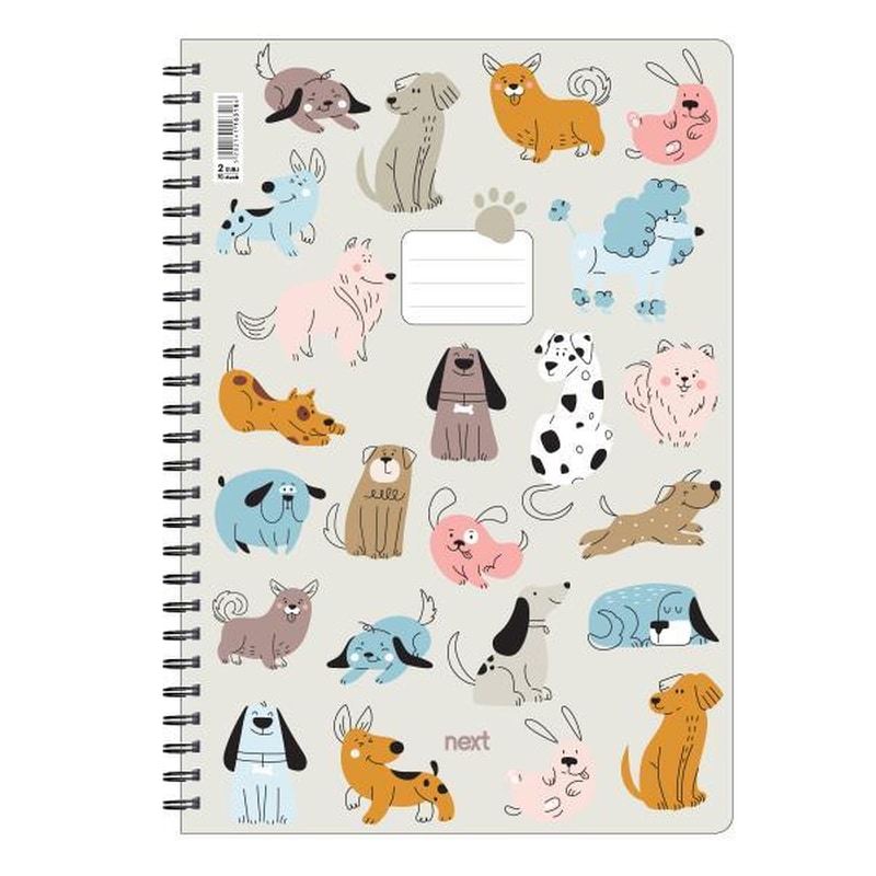 Τετράδιο Σπιράλ Next 3 Θεμάτων Trends Dogs 105 Φύλλων NEXT