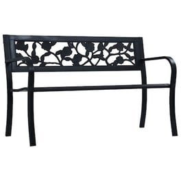 Παγκάκι Κήπου VidaXL από Ατσάλι 125x53x77 cm - Μαύρο