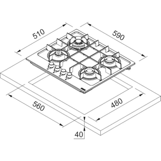 FRANKE Maris FHMA 755 3G DC MB C 60 cm Μαύρο Εστία Αερίου Αυτόνομη image 1