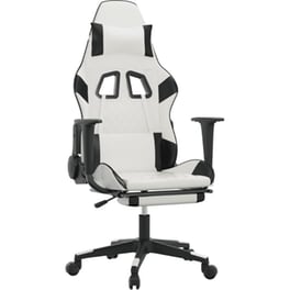Καρέκλα Gaming VIDAXL 3143773 με Υποπόδιο από Τεχνητό Δέρμα - Μαύρο