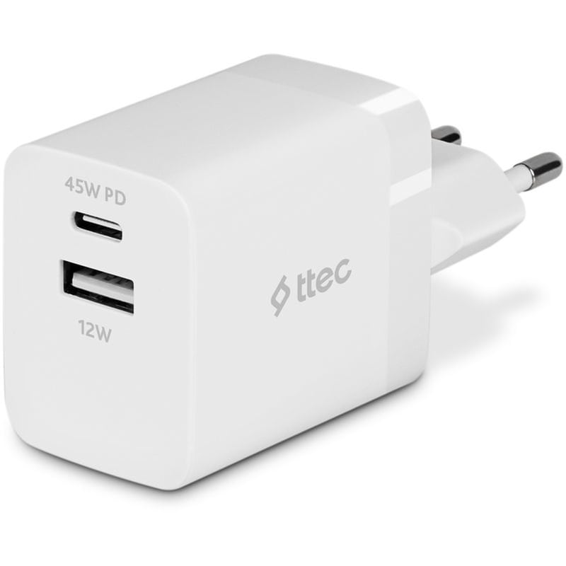 Φορτιστής Πρίζας Ttec SmartCharger PD Duo 45W - White