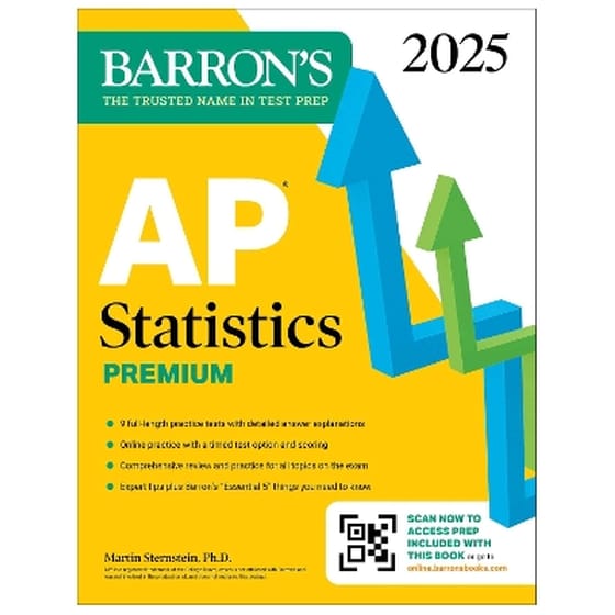 AP Statistics Premium, 2025: 9 Practice Tests + Comprehensive Review + Online Practice image 0