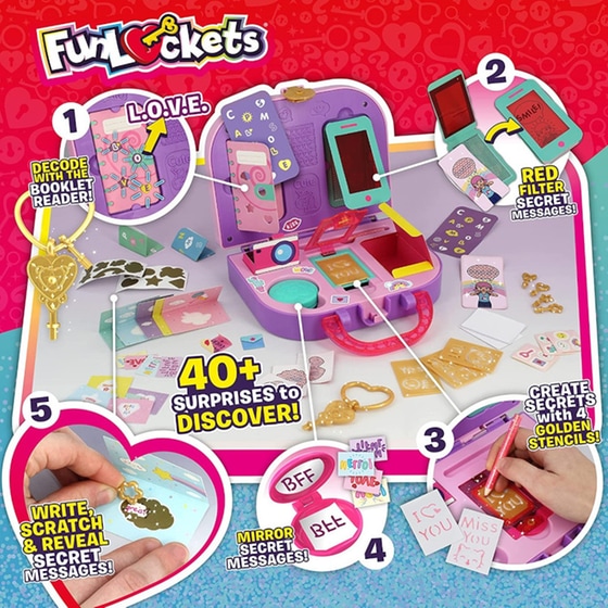Funlockets Secret Messages Maker Girls Μυστικό Βαλιτσάκι Ροζ (KD022230) image 2