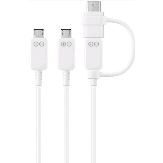 Σετ Καλωδίων Samsung Multi Charging 3in1 Usb to MicroUsb, Usb-C 1.33m - White image 0
