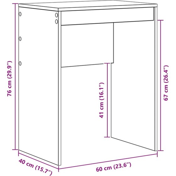Γραφείο VidaXL 105,5x34x127 cm - Γκρι Sonoma (2 τεμ.) image 11
