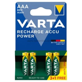 Επαναφορτιζόμενες Μπαταρίες Varta AAA NiMH 800mAh 1.2 V 4 τεμάχια