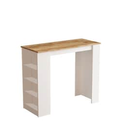 Τραπέζι Μπαρ 24mall Cocenza Atlantic Pine με Μελαμίνη 120x51.6x101.8 cm - Λευκό/Φυσικό Χρώμα