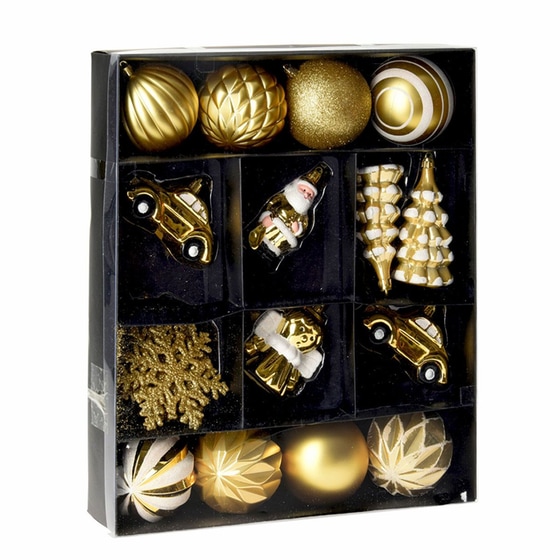 Σετ Χριστουγεννιάτικα Στολίδια Spitishop K-m Gold Can223100 Πλαστικό 20 Τμχ - Μπάλα image 0