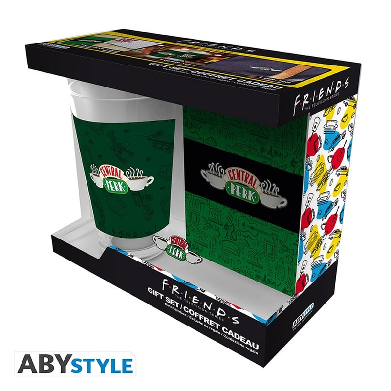 ABYSTYLE Σετ Ποτήρι με Πιν Σημειωματάριο ABYstyle Central Perk Γυάλινο 400 ml - Friends