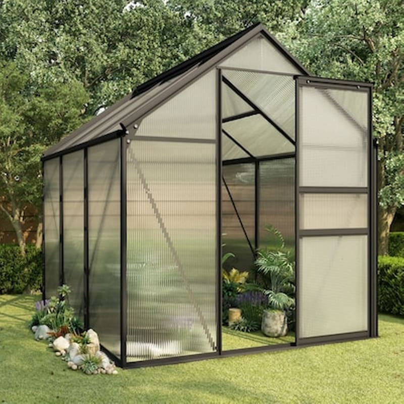 VIDAXL Vidaxl Θερμοκήπιο Ανθρακί 3,61 Μ² Αλουμινίου