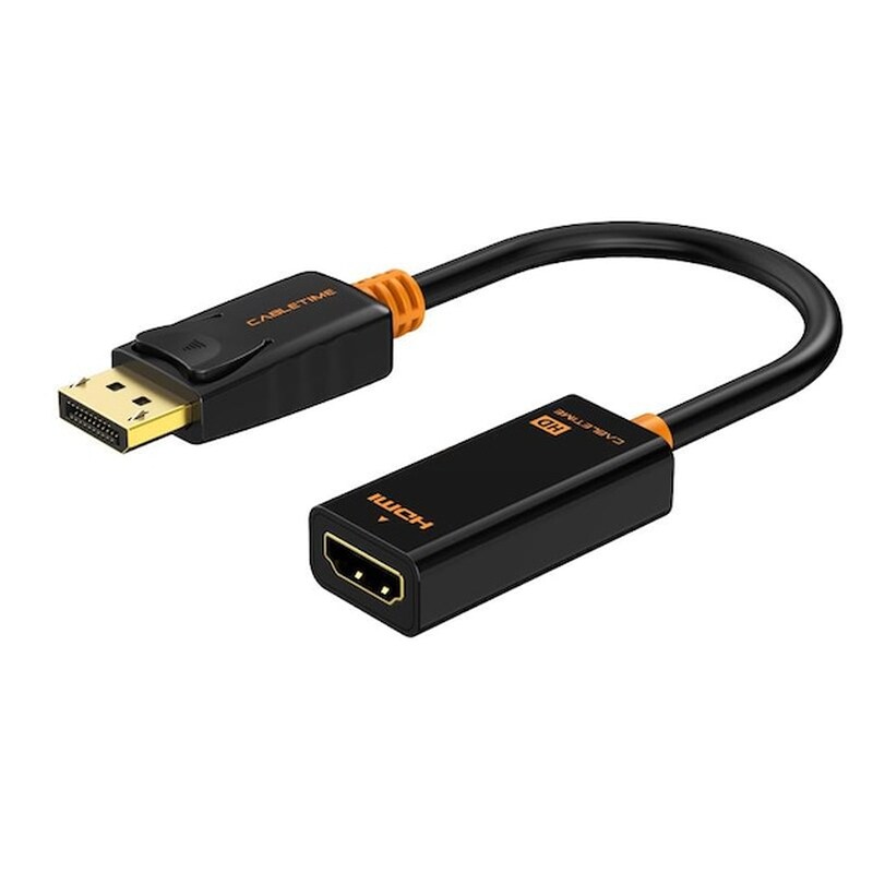 Cabletime Αντάπτορας Displayport Σε Hdmi Av586, 1080p, 0.2m, Μαύρος