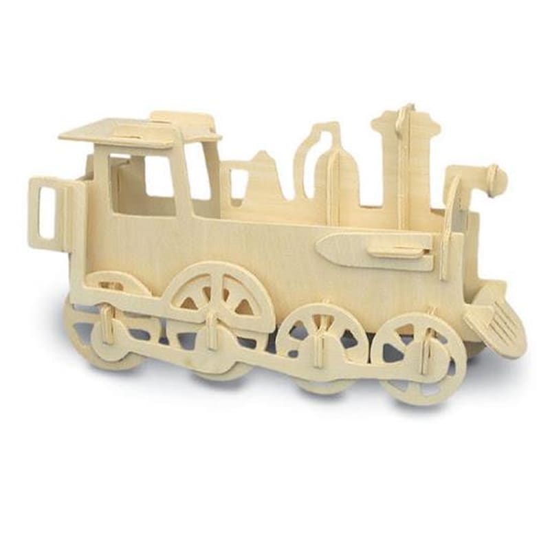 Ξυλινο Συναρμολογουμενο Παζλ 3d P005 – Rolling Locomotive Construction Kit