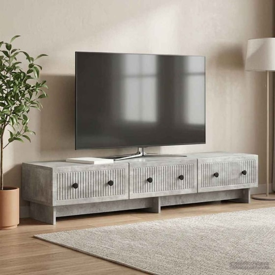 Έπιπλο Τηλεόρασης VidaXL 147x34.5x30 cm - Γκρι Σκυροδέματος image 3