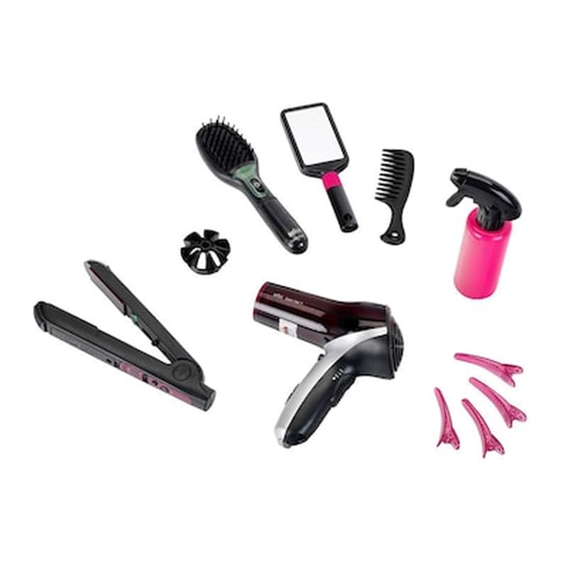 Braun Σετ Παιδικό Παιχνίδι Σεσουάρ 10 Τεμαχίων Mega Satin Hair 7 Σε Μαύρο Χρώμα