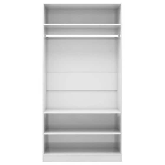 Vidaxl Ντουλάπα Γυαλιστερό Λευκό 100 X 50 X 200 Εκ. Από Μοριοσανίδα image 5