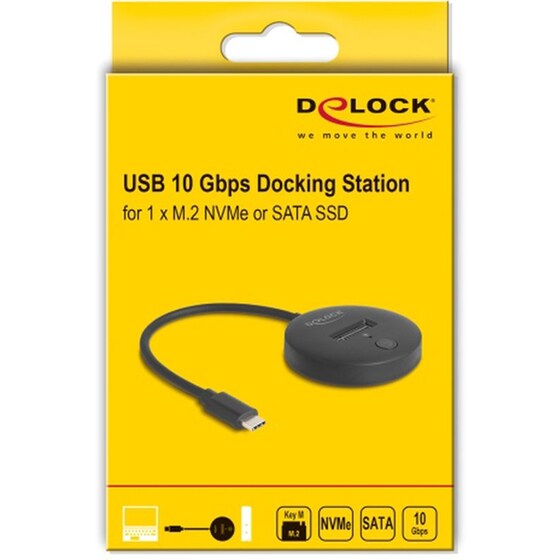 Docking Station Delock  64254 για M.2 NVMe/SATA SSD 10Gbps - Μαύρο image 1
