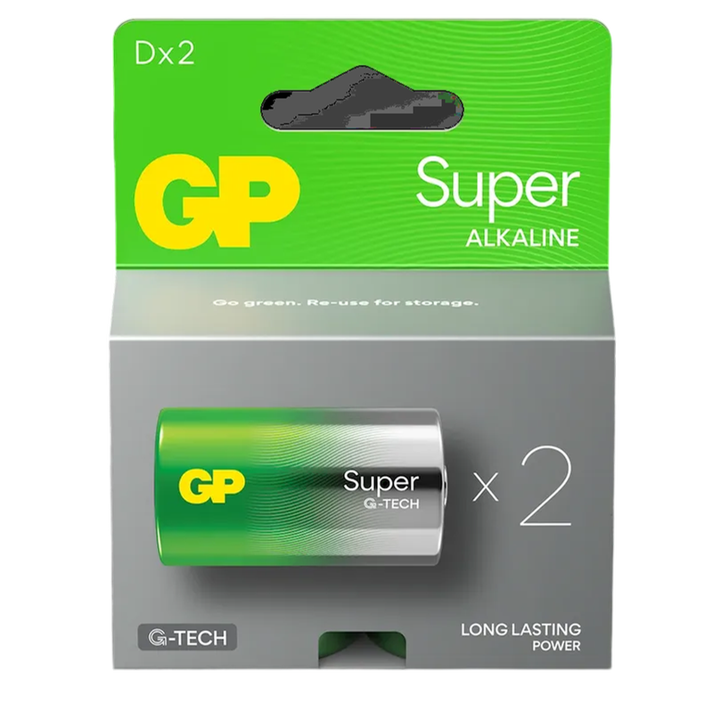 Αλκαλικές Μπαταρίες D LR20 GP Super Alkaline G-TECH - 2 pieces