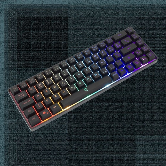 White Shark Ronin Gaming Πληκτρολόγιο 60% με RGB φωτισμό Μαύρο (US) image 1