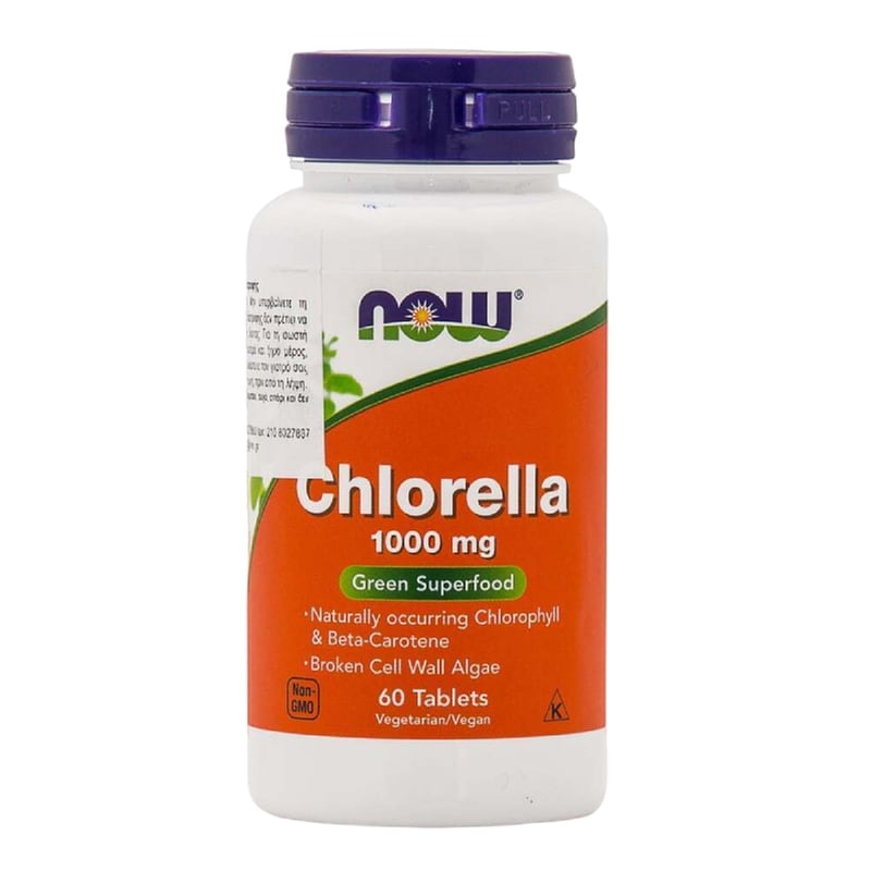 Ειδικό Συμπλήρωμα Διατροφής Now Chlorella 1000mg - 60 ταμπλέτες