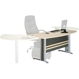 Γραφείο Υπολογιστή Polihome Executive από Μελαμίνη 180x80cm - Μπεζ/Γκρι