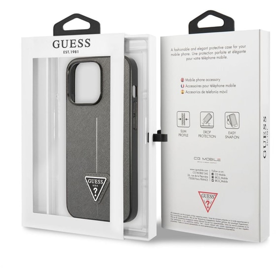 Guess “triangle Metal Logo Collection” Θήκη Προστασίας Από Δερματίνη – Iphone 11 (καφέ – Guhcp13lpsatlg) image 1