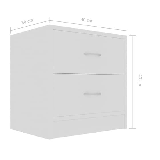 Κομοδίνο Vidaxl Από Μοριοσανίδα 40x30x40 cm - Λευκό image 4