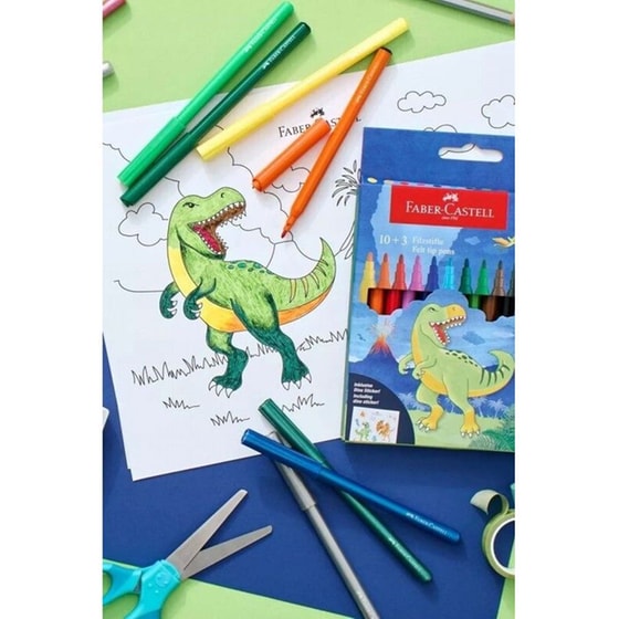 Μαρκαδόροι Ζωγραφικής Faber Castell Δεινόσαυρος Metallic (13 Τεμάχια) image 3