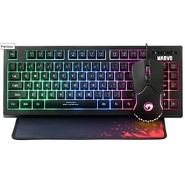 Marvo Cm310 Σετ Gaming Ενσύρματο Πληκτρολόγιο με RGB φωτισμό & Ποντίκι Μαύρο (US)