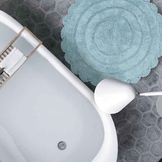 Πατάκι Μπάνιου Das Home Στρόγγυλο Βαμβακερό 60 cm - Μπλε image 1