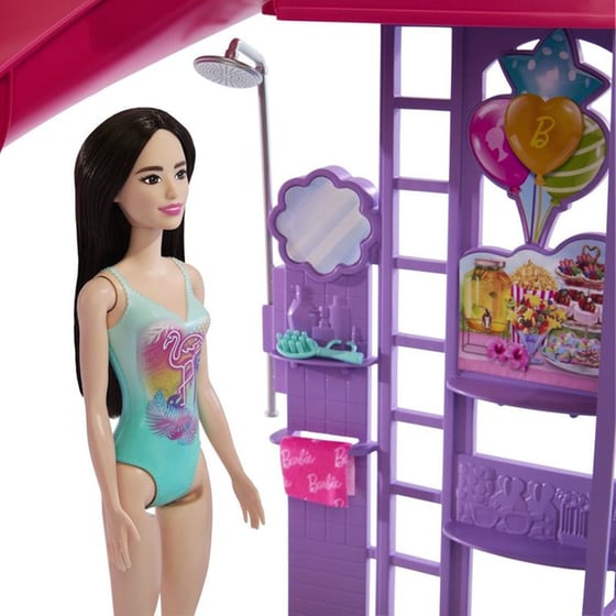 Barbie Dream Pool Playset With Slide & Bubbling Hot Tub image 4