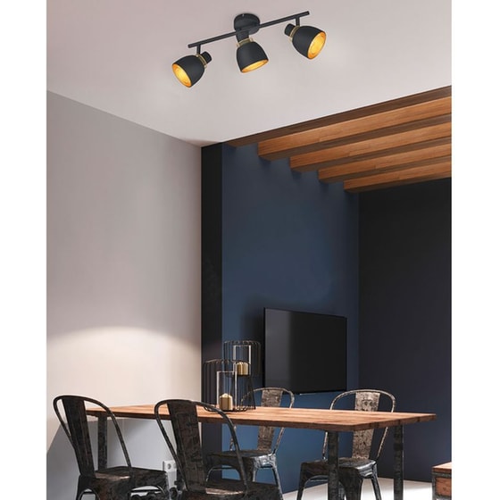 Σποτ Τρίφωτο Reality Lighting Punch Black Mat image 1