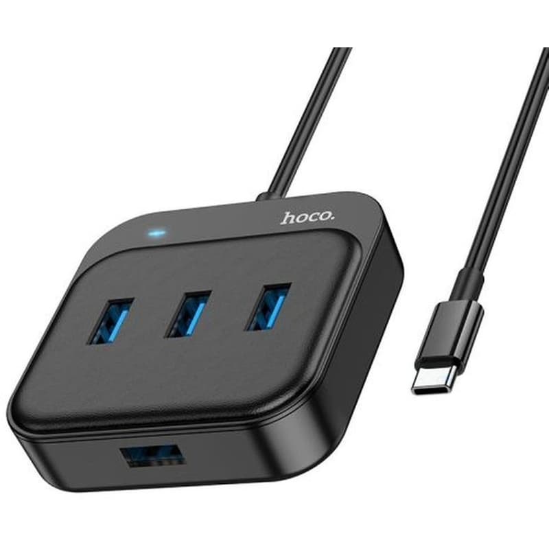 Hub Usb-c Hoco Hb31 Easy 4-in-1 Με 4 Χ Usb3.0 Μαύρο 20cm