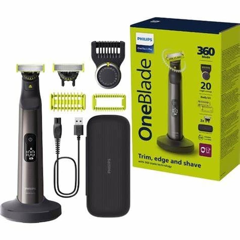PHILIPS Oneblade Pro 360 QP6652/61 Ξυριστική Μηχανή Επαναφορτιζόμενη Μαύρο