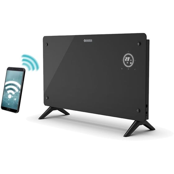 OLIMPIA SPLENDID CALEO GLASS Θερμοπομπός Δαπέδου με Wi-Fi 2000W Μαύρο image 2