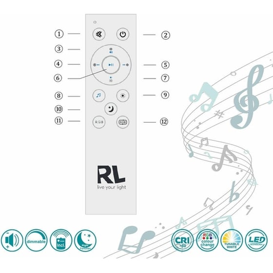 Trio Lighting Musica Smart Πλαφονιέρα Οροφής 41εκ. Λευκή με Ενσωματωμένο LED και Τηλεχειριστήριο image 3
