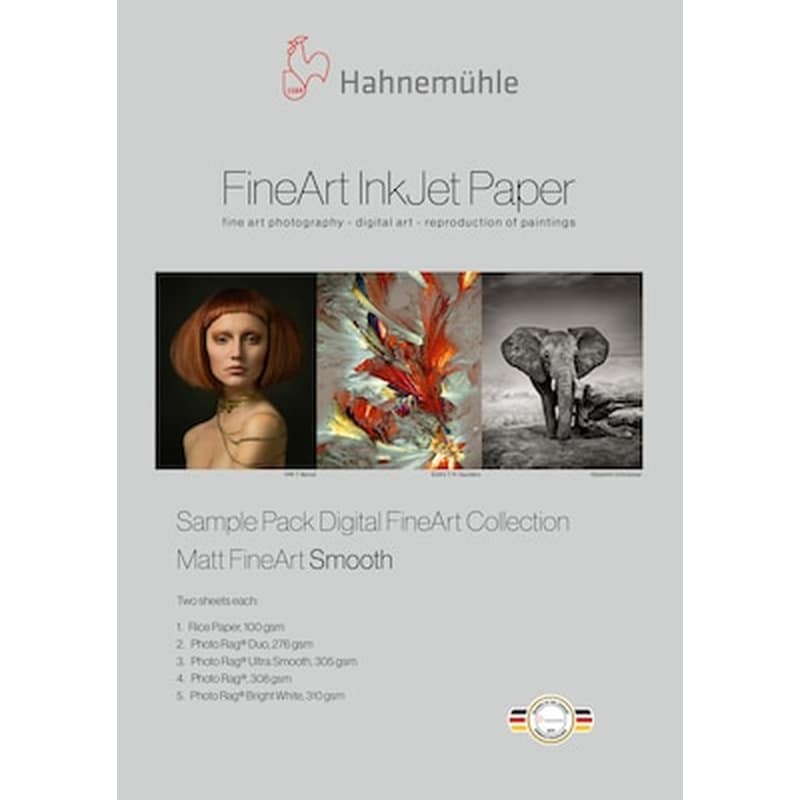 HAHNEMÜHLE Hahnemuhle Φωτογραφικό Χαρτί Smooth/Matte A4 100 - 310 gr/m² για Inkjet Εκτυπωτές 12 φύλλα