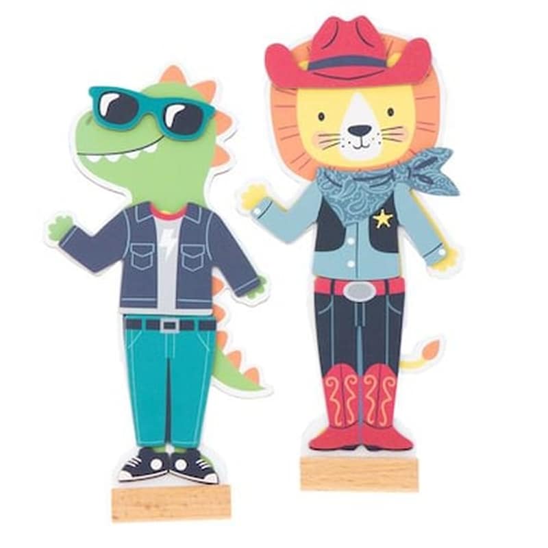 Stephen Joseph Μαγνητικό Παιχνίδι Dress Up Doll Δεινόσαυρος And Λιοντάρι