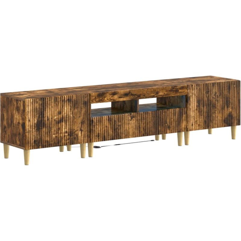 Έπιπλο Τηλεόρασης VidaXL ARNHEM με LED 3 τμχ 198 x 35 x 43 cm - Καφέ