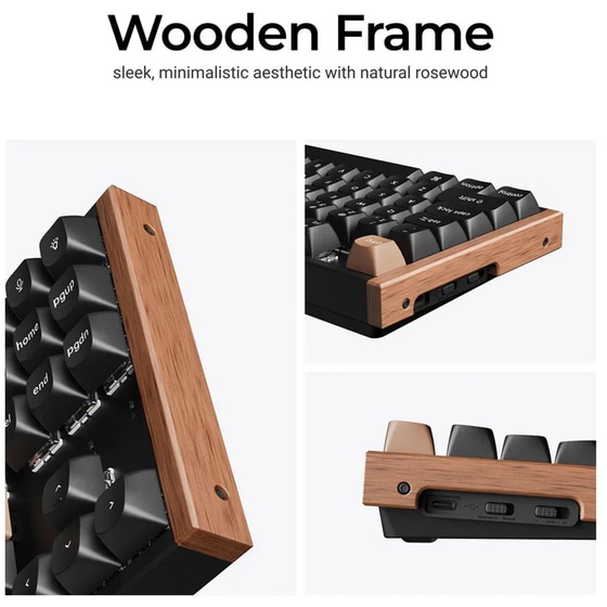 Keychron K8 HE K8H-F1 Ασύρματο Gaming Πληκτρολόγιο Tenkeyless με Magnetic διακόπτες και RGB φωτισμό (Αγγλικό US) Special Wood Edition image 2