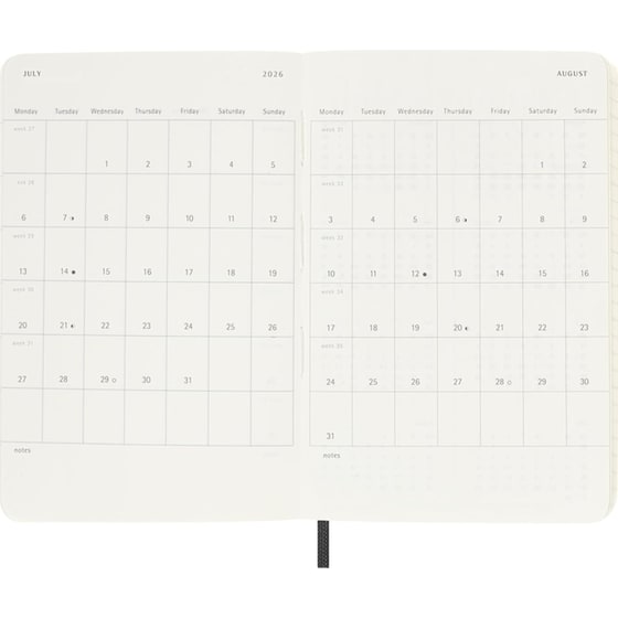 Ημερολόγιο Εβδομαδιαίο Moleskine 2026 12Μ Pocket Black Soft image 4