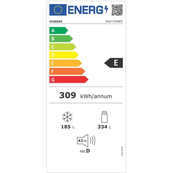HISENSE RS677N4BFE Total No Frost 519 Lt με Multi Air Flow και Dual Tech Cooling Μαύρο Ψυγείο Ντουλάπα image 3