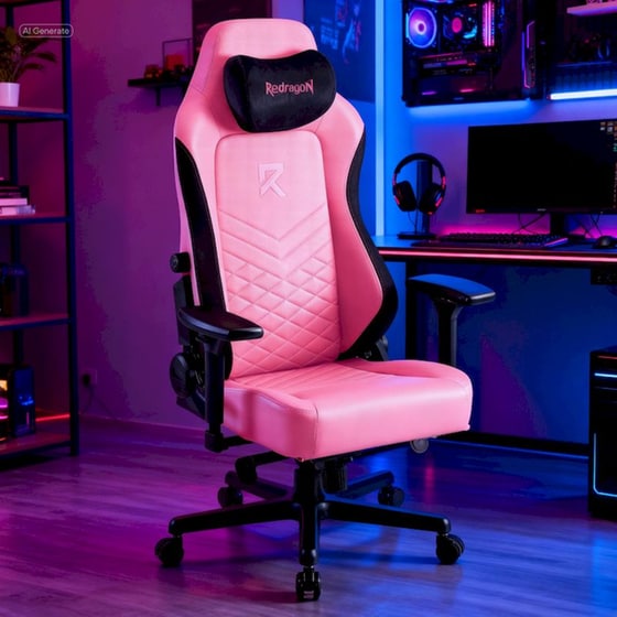 Καρέκλα Gaming Redragon C615 από Δερματίνη Ροζ image 1