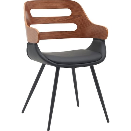 Καρέκλα Επισκέπτη 24Mall Ada από Τεχνητό Δέρμα & Ξύλο Plywood - Μαύρη/ Καφέ image 0