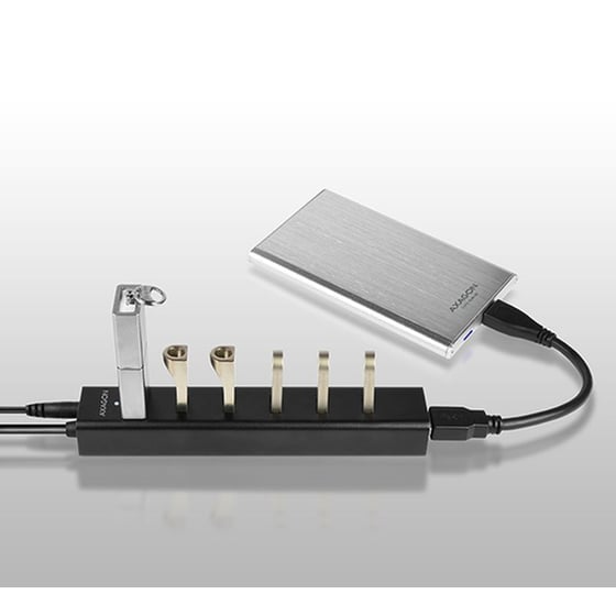 Axagon HUE-SA7BP USB Hub 7 σε 1 USB-A - Μαύρο image 7
