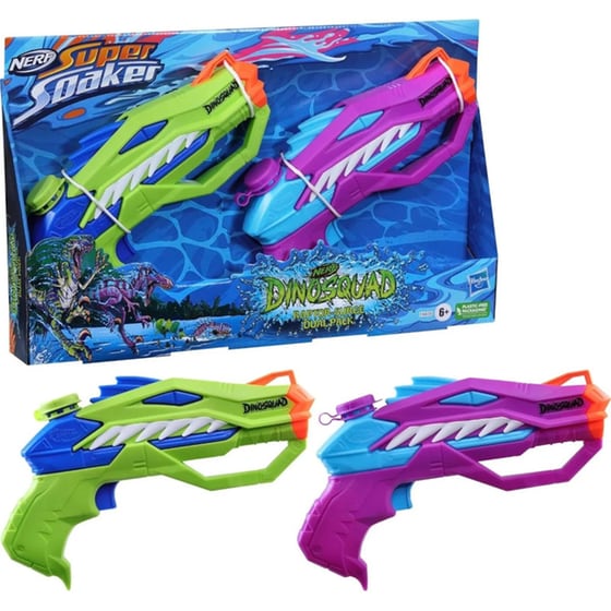Εκτοξευτήρας Hasbro Nerf Dinosquad Super Soaker Raptor-Surge Dual Pack (F8436) image 7
