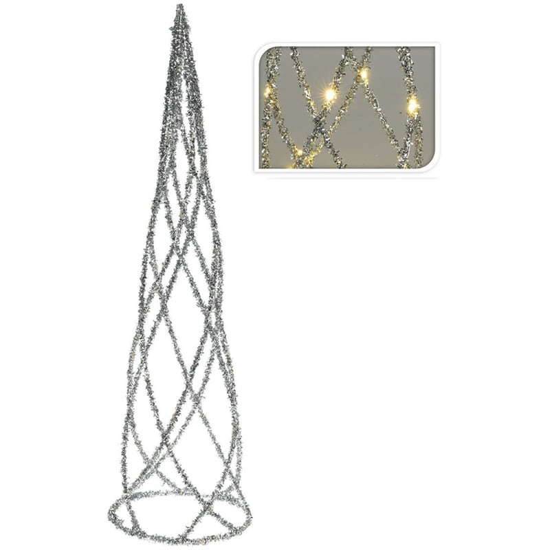 Χριστουγεννιάτικο Δεντράκι SpitiShop 40 LED Silver Tinsel